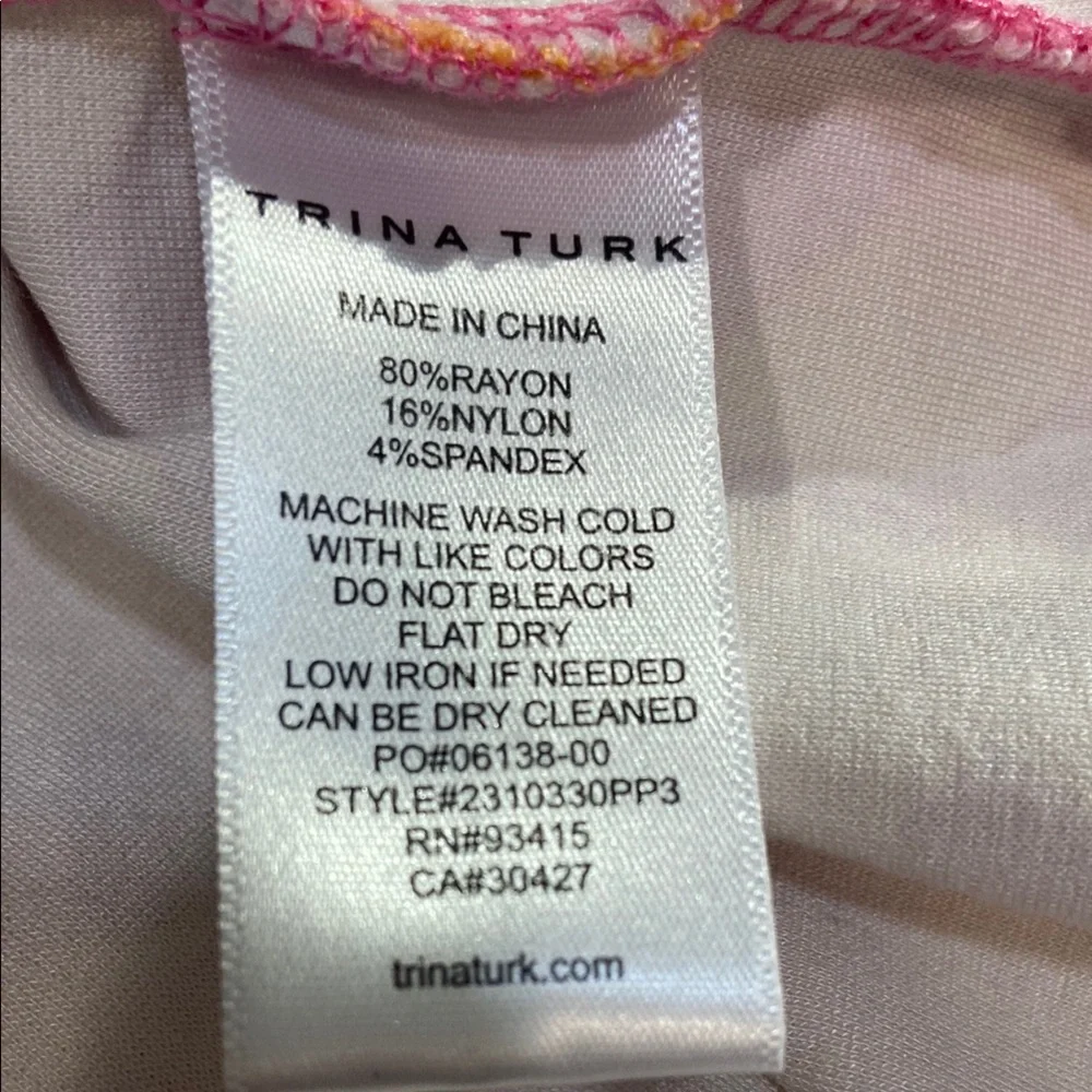 Trina Turk Orange and Pink Geometric Mini Dress - Picture 6 of 8